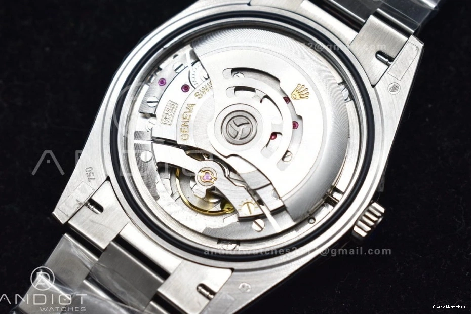 710 GMF Arabic A3255 Steel Dial Cozy Markers SS Blue V on DayDate President Bracelet 40 Iced 904L 1025